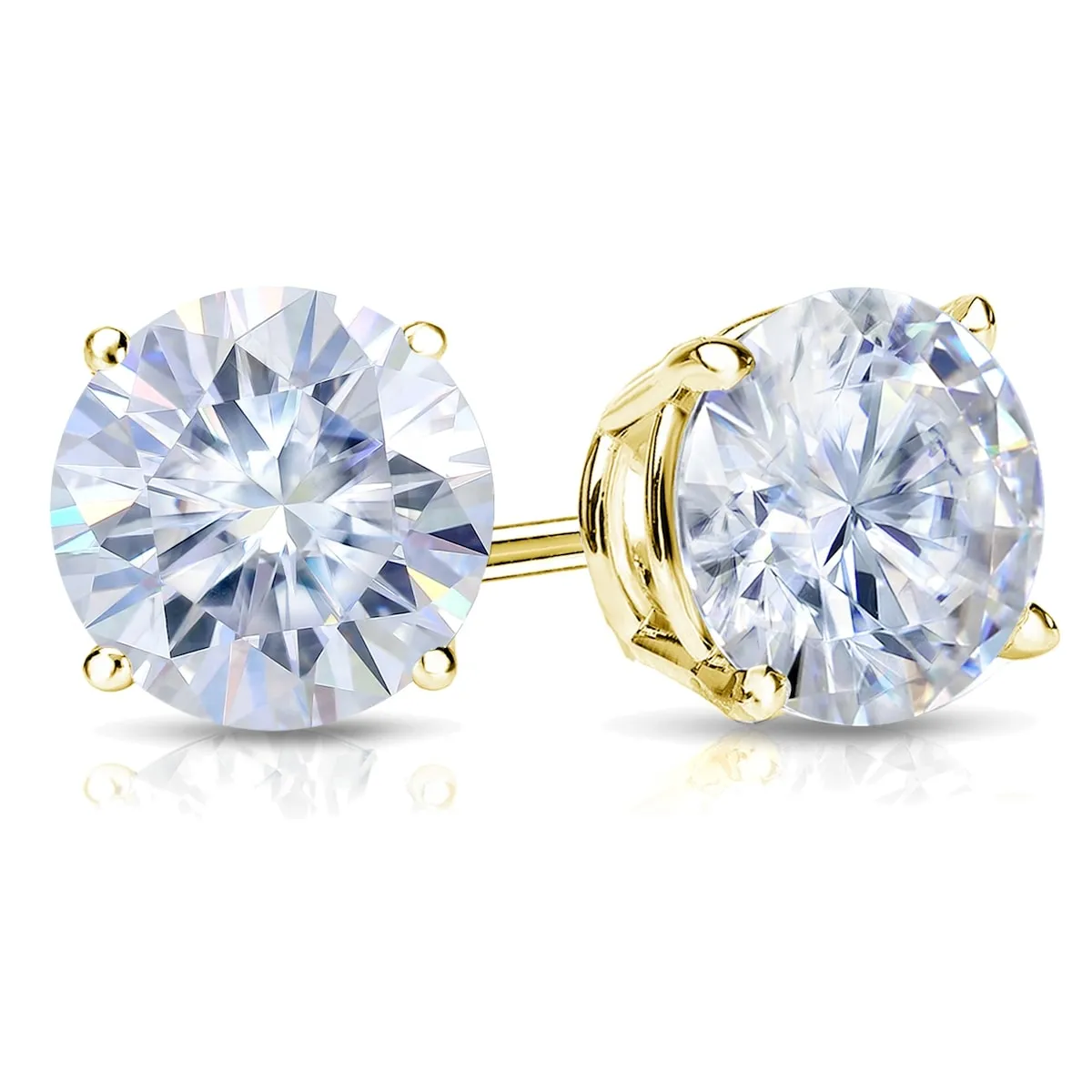 Auriya 18k Gold 3 1/2ctw Round Moissanite Stud Earrings - 7.8 mm, Screw-Backs sold by Zulily product image thumbnail 2