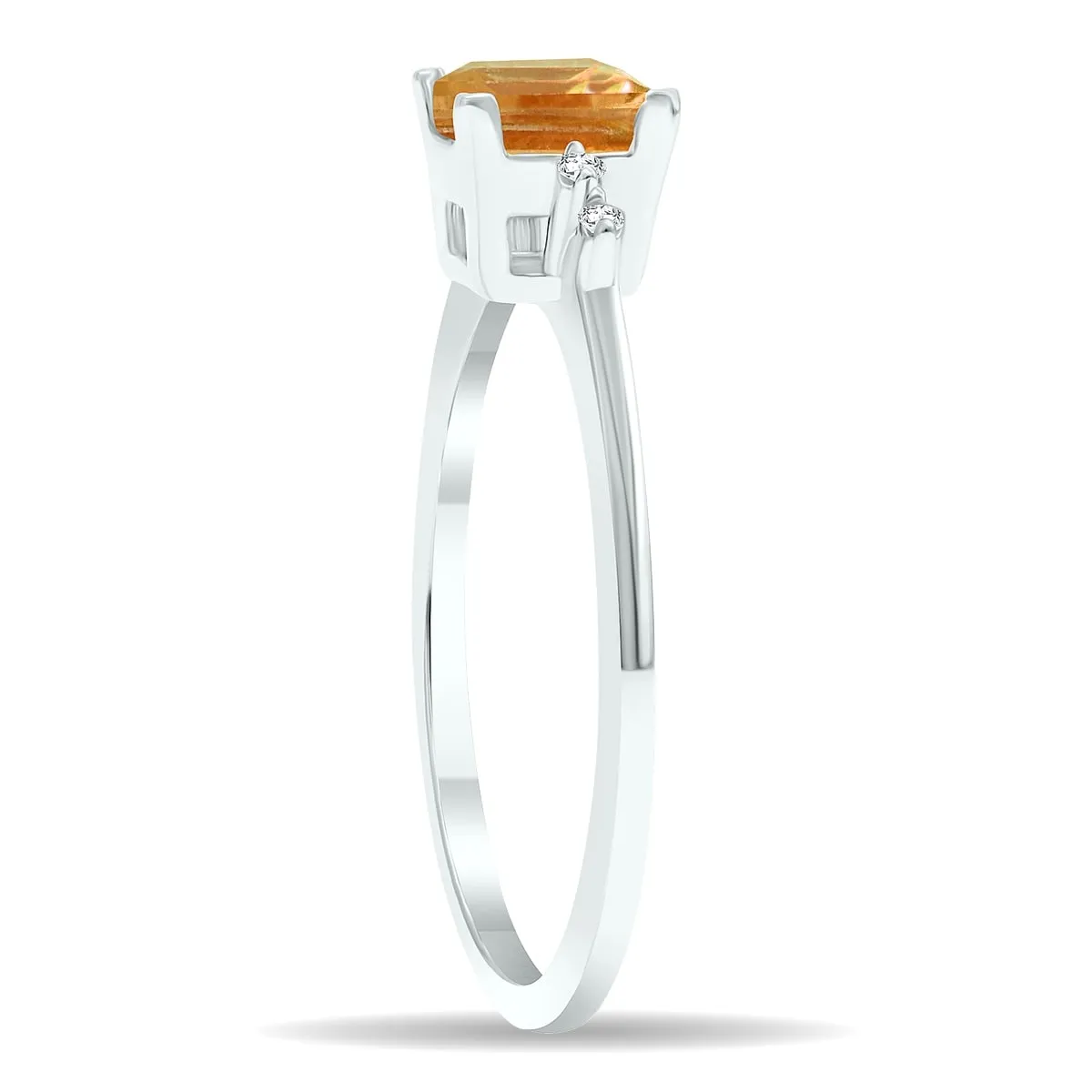 Women's Citrine and Diamond Sparkle Ring in 10K White Gold sold by Zulily product image thumbnail 3