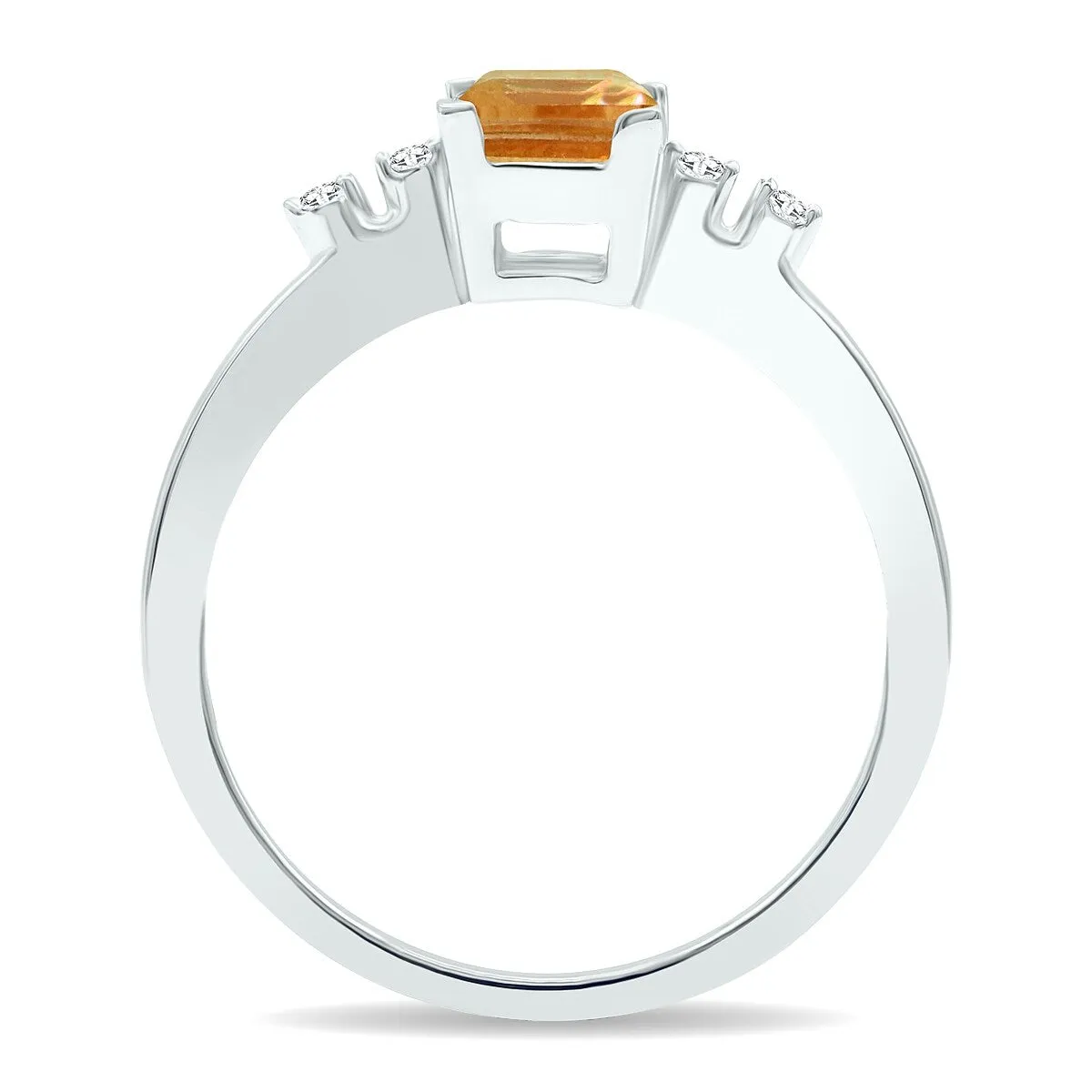 Women's Citrine and Diamond Sparkle Ring in 10K White Gold sold by Zulily product image thumbnail 2