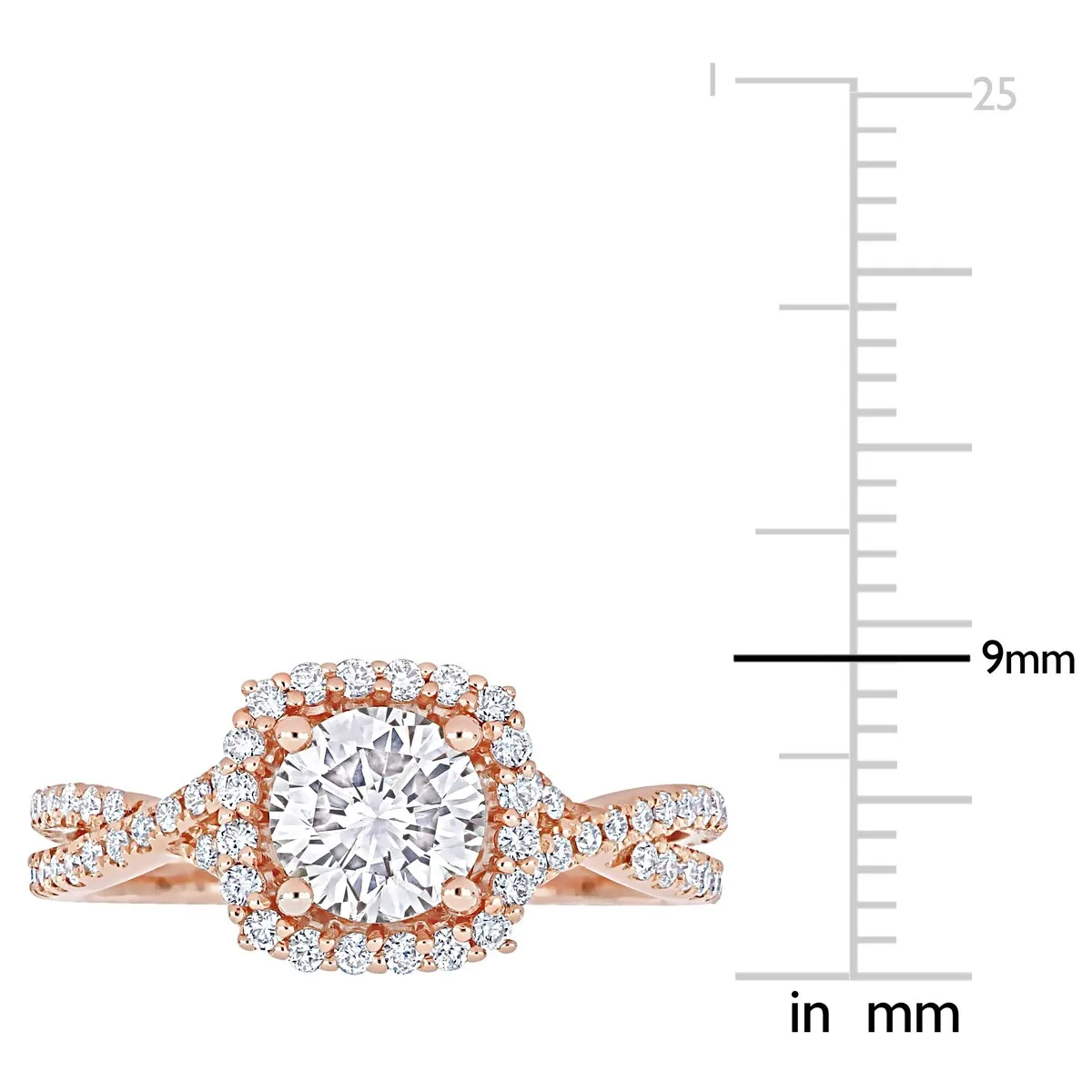Miadora 1 1/2ct TDW Diamond Crossover Halo Engagement Ring in 14k Rose Gold sold by Zulily product image thumbnail 5