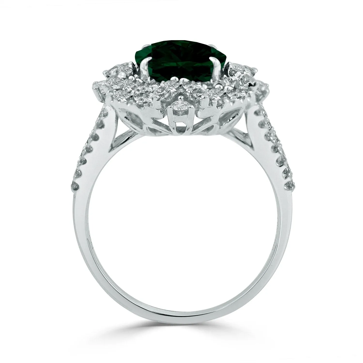 Auriya Vintage 2 1/2ct Oval Emerald Halo Diamond Ring 3/4ctw 18K Gold sold by Zulily product image thumbnail 4
