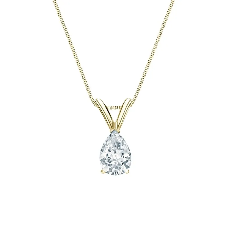 Auriya 14-karat Gold 0.38ctw Pear Solitaire Lab Grown Diamond Necklace V-End (H-I VS) Prong - 0.38 sold by Zulily product image thumbnail 4