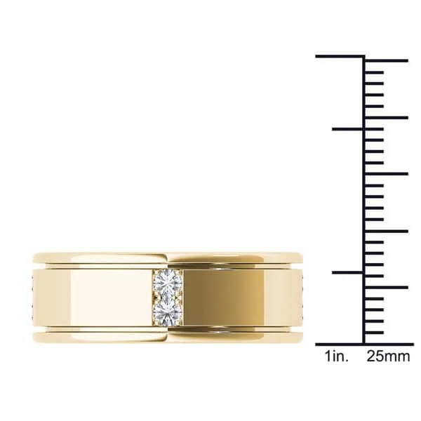 De Couer 14k Yellow Gold 1/2ct TDW Diamond Men's Classic Wedding Band sold by Zulily product image thumbnail 4