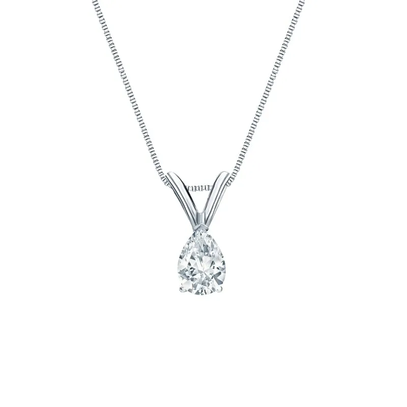 Auriya 14-karat Gold 0.38ctw Pear Solitaire Lab Grown Diamond Necklace V-End (H-I VS) Prong - 0.38 sold by Zulily
