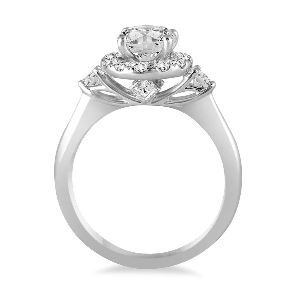 AGS Certified 1 3/8 Carat TW Diamond Halo Engagement Ring in 14K White Gold (J-K Color, I2-I3 Clarity) sold by Zulily product image thumbnail 2