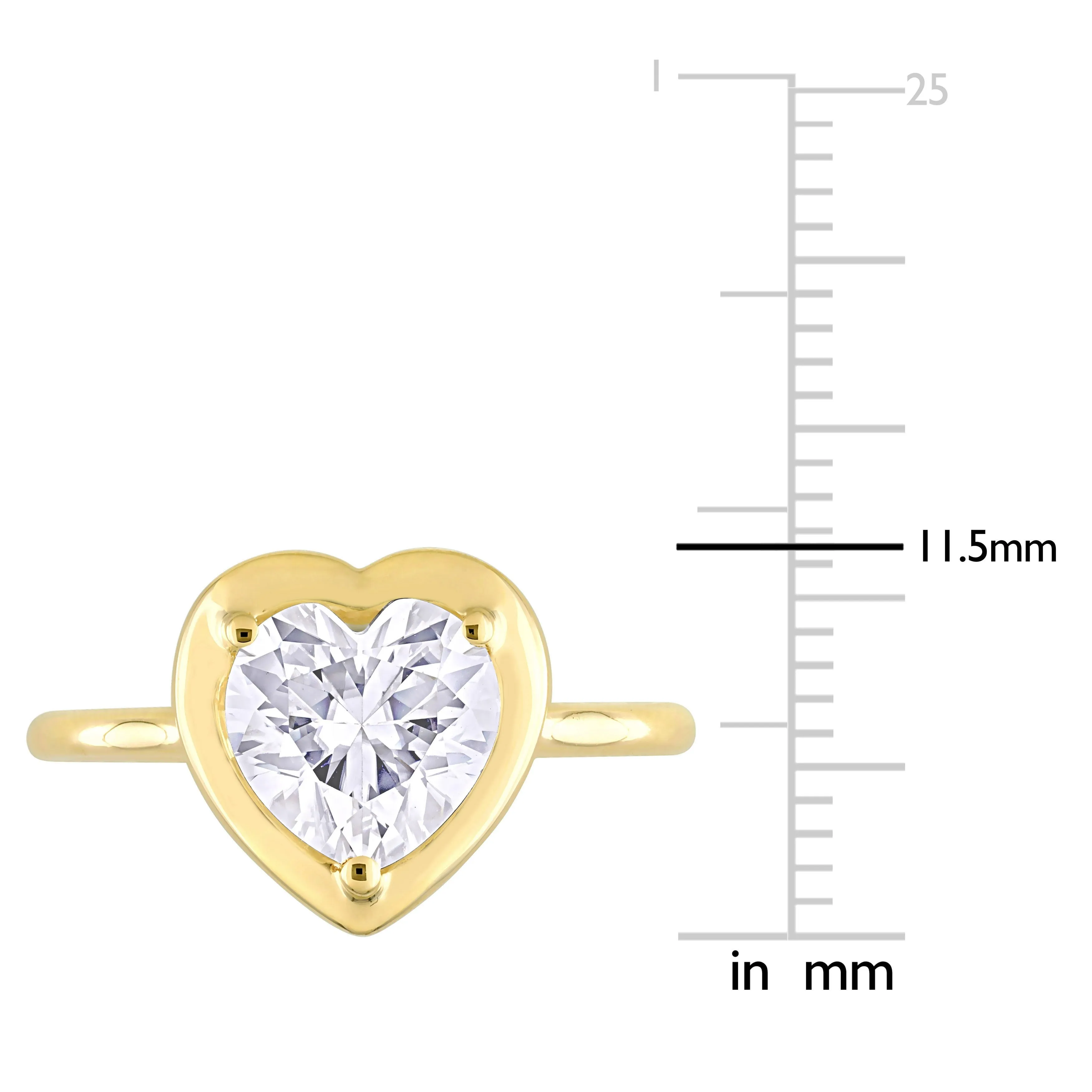 Miadora 2ct DEW Heart-Shaped Created Moissanite Engagement Ring in 10k Yellow Gold sold by Zulily product image thumbnail 3