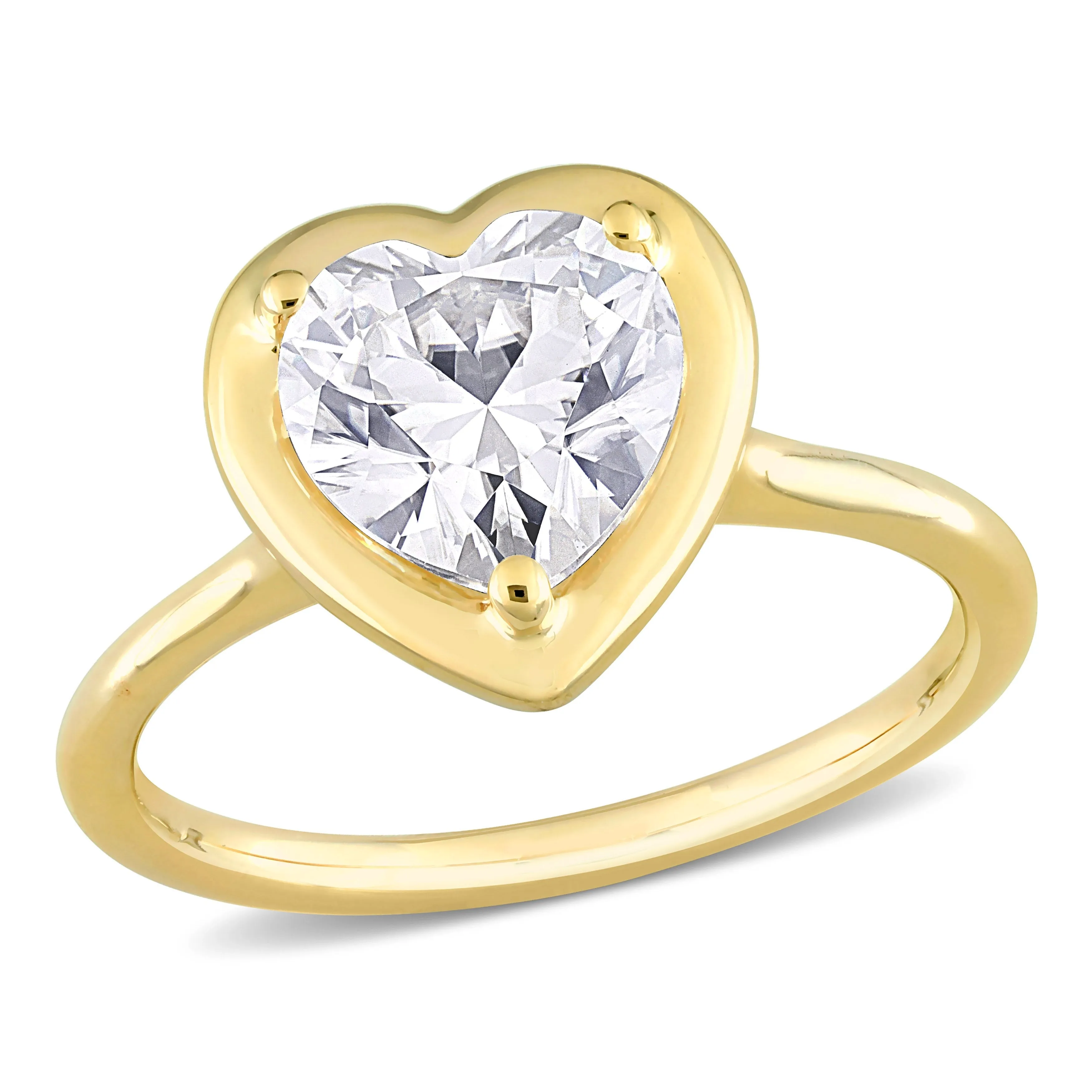 Miadora 2ct DEW Heart-Shaped Created Moissanite Engagement Ring in 10k Yellow Gold sold by Zulily