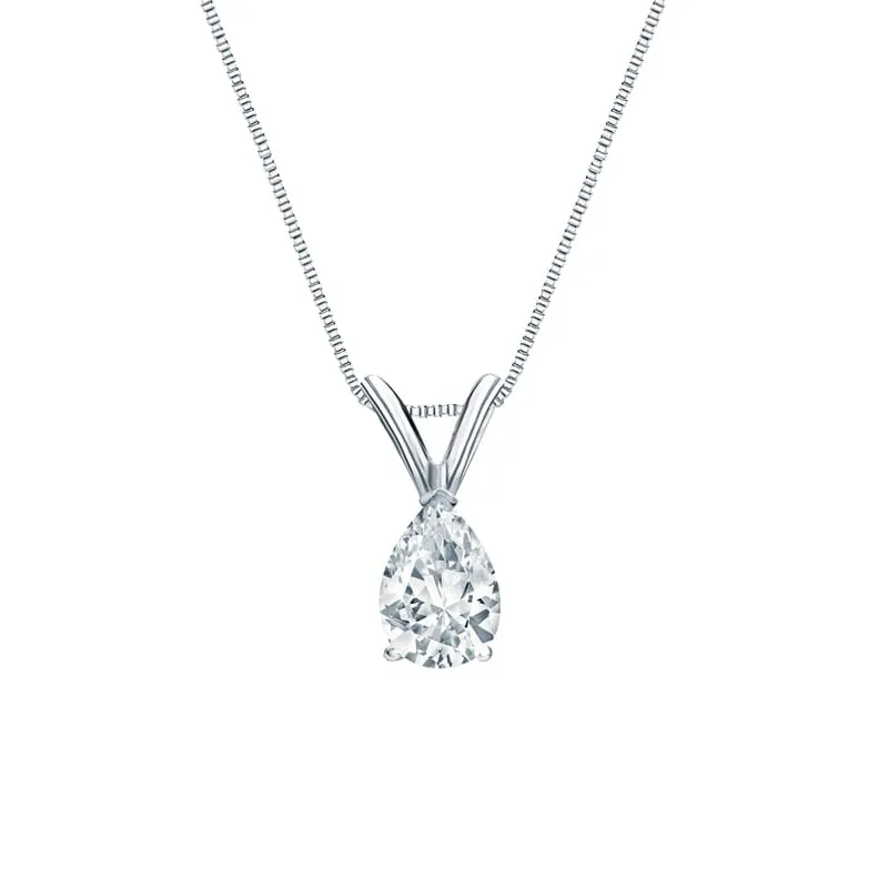 Auriya 14-karat Gold 0.38ctw Pear Solitaire Lab Grown Diamond Necklace V-End (H-I VS) Prong - 0.38 sold by Zulily product image thumbnail 5