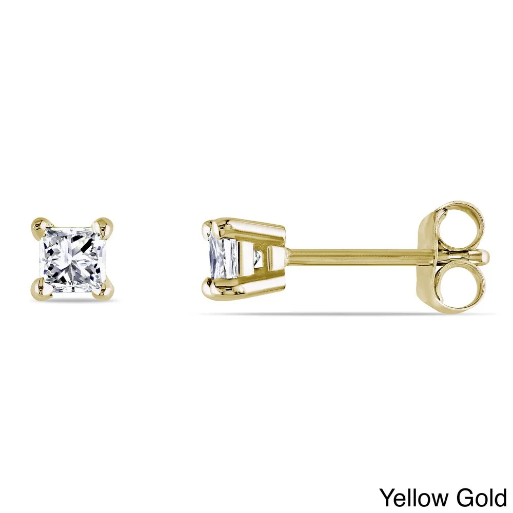 Miadora 14k Gold 1/3ct TDW Princess-cut Diamond Studs sold by Zulily product image thumbnail 3