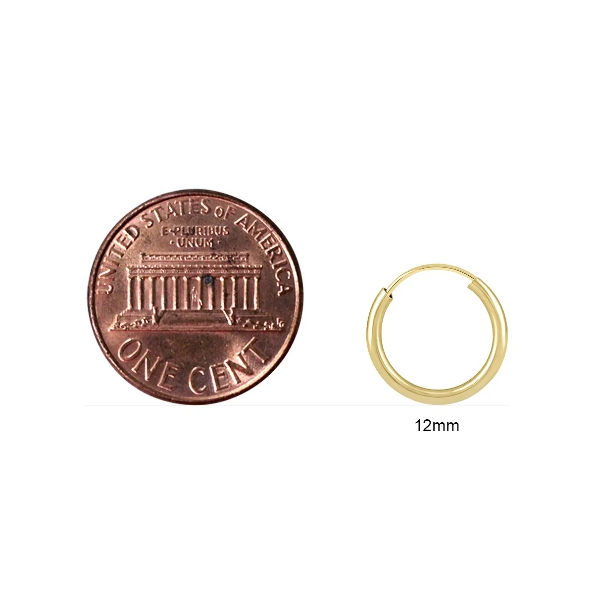 12mm Endless 14K Yellow Gold Filled Thin Huggie Hoop Earrings sold by Zulily product image thumbnail 4
