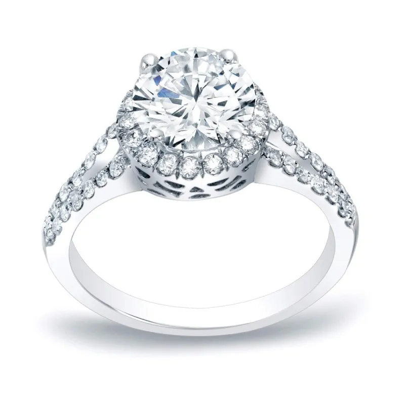 Auriya 1 1/4ctw Round Halo Diamond Engagement Ring Platinum Gold Certified sold by Zulily