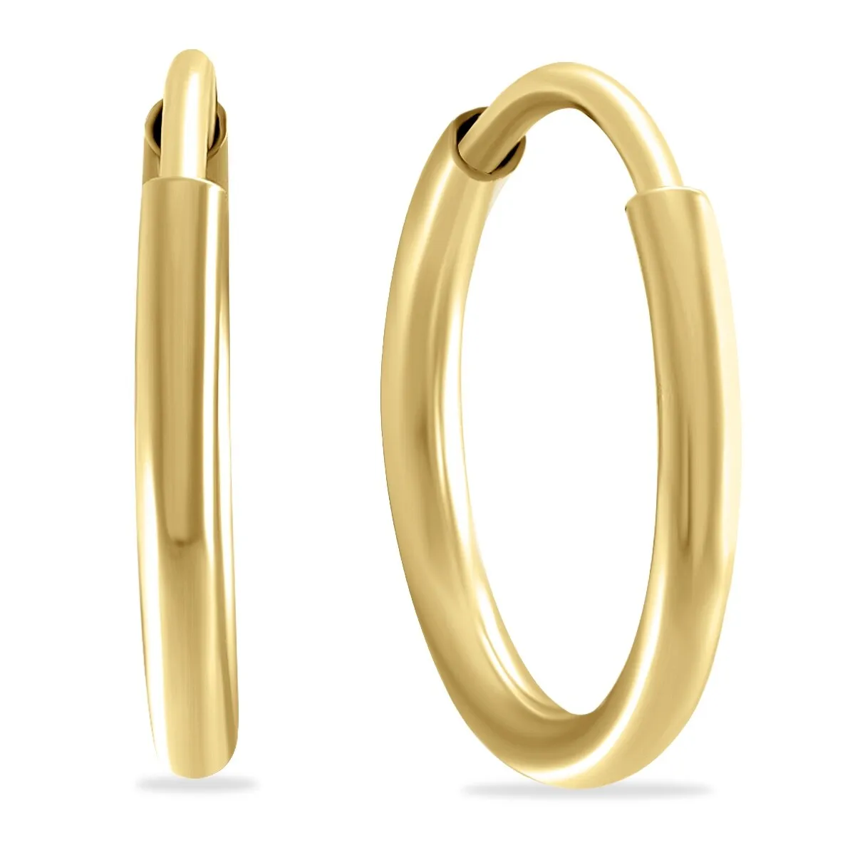 12mm Endless 14K Yellow Gold Filled Thin Huggie Hoop Earrings sold by Zulily