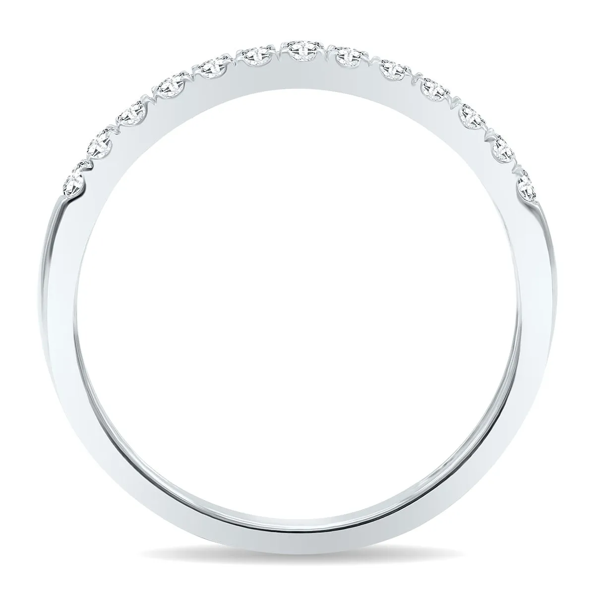 1/4 Carat TW 2MM Round Diamond Wedding Band in 10K White Gold sold by Zulily product image thumbnail 3