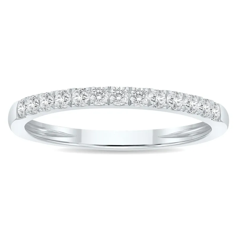 1/4 Carat TW 2MM Round Diamond Wedding Band in 10K White Gold sold by Zulily