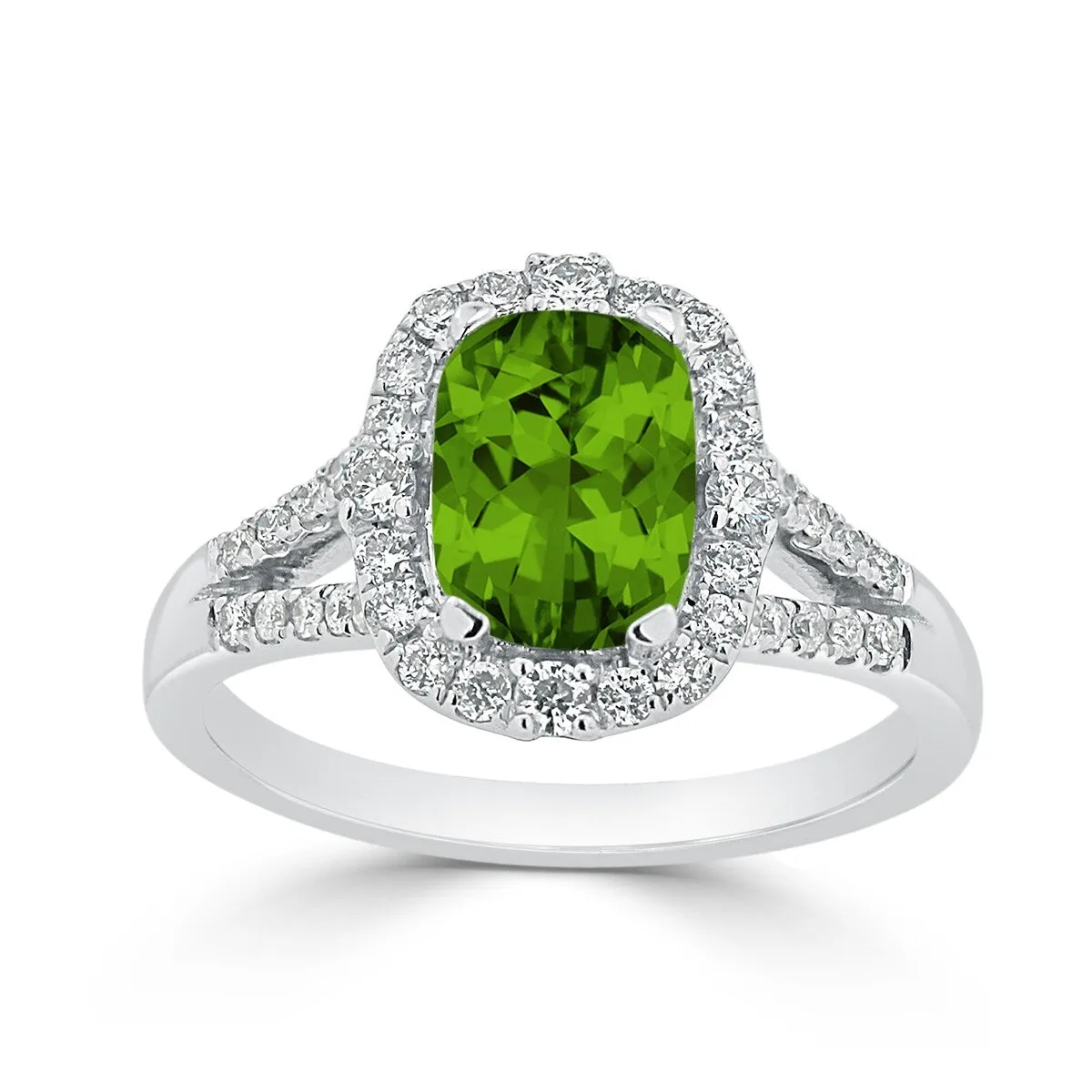 Auriya 1 3/4ct Cushion-cut Peridot Halo Diamond Engagement Ring 3/8cttw 14k Gold sold by Zulily product image thumbnail 3