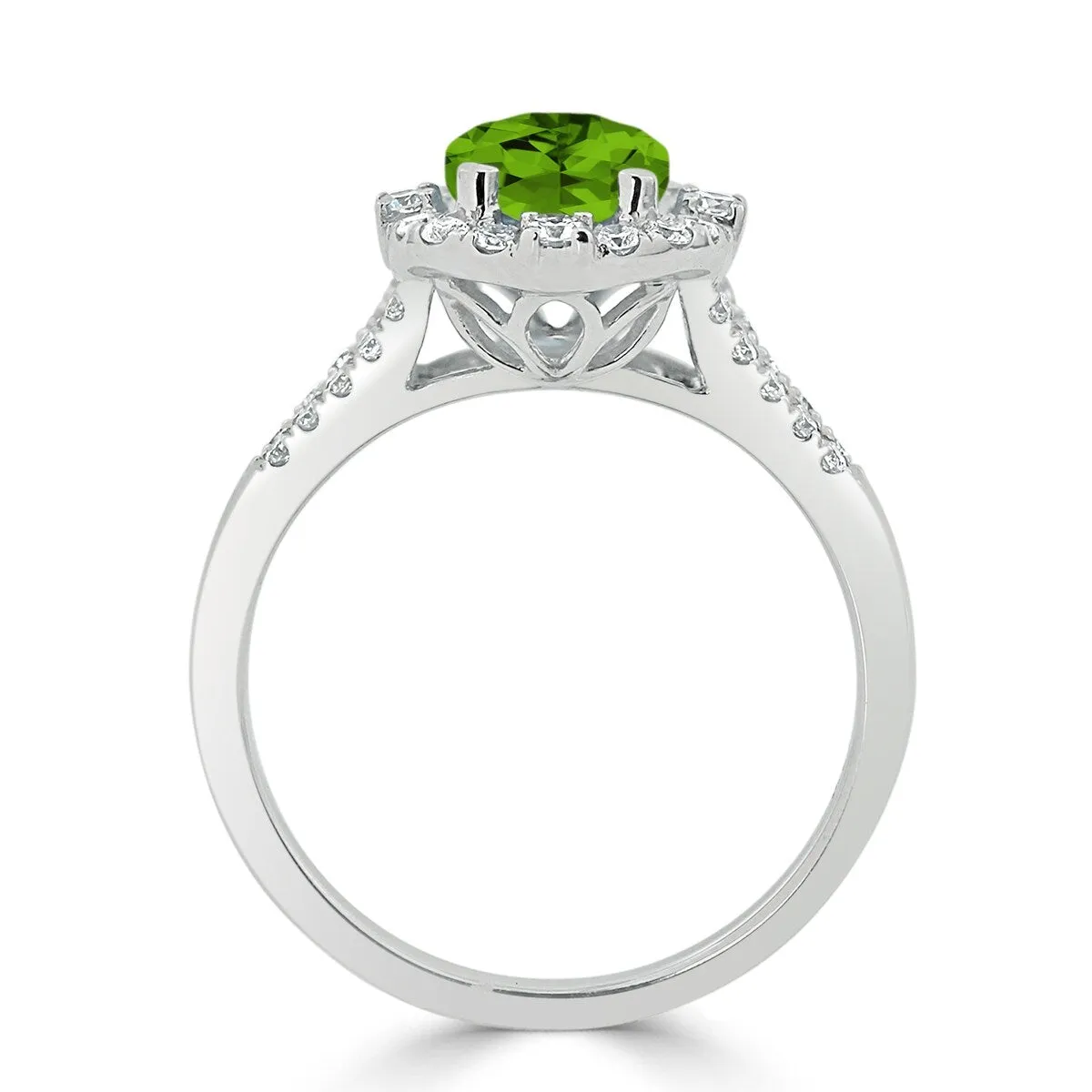 Auriya 1 3/4ct Cushion-cut Peridot Halo Diamond Engagement Ring 3/8cttw 14k Gold sold by Zulily product image thumbnail 5