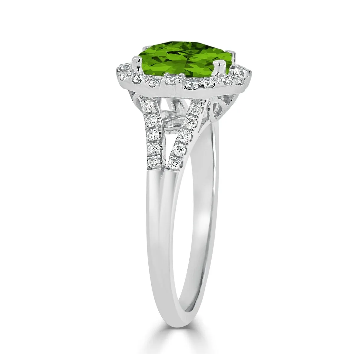 Auriya 1 3/4ct Cushion-cut Peridot Halo Diamond Engagement Ring 3/8cttw 14k Gold sold by Zulily product image thumbnail 4