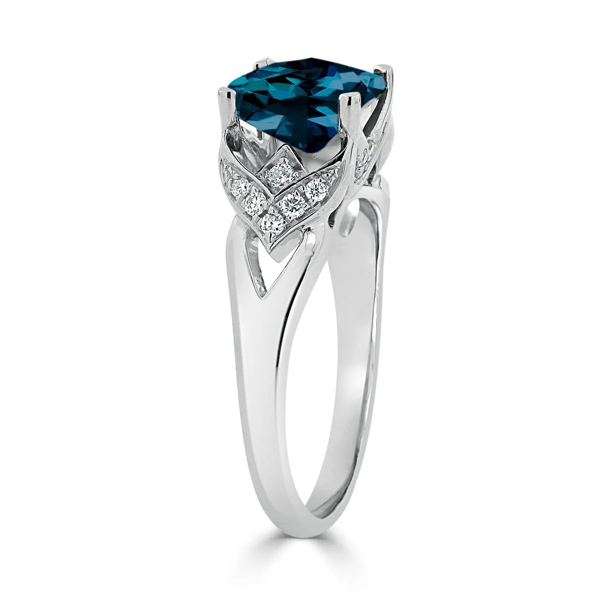 Auriya Modern 2 3/8ct Cushion-cut London Blue Topaz and Diamond Engagement Ring 1/6ctw 14k Gold sold by Zulily product image thumbnail 4