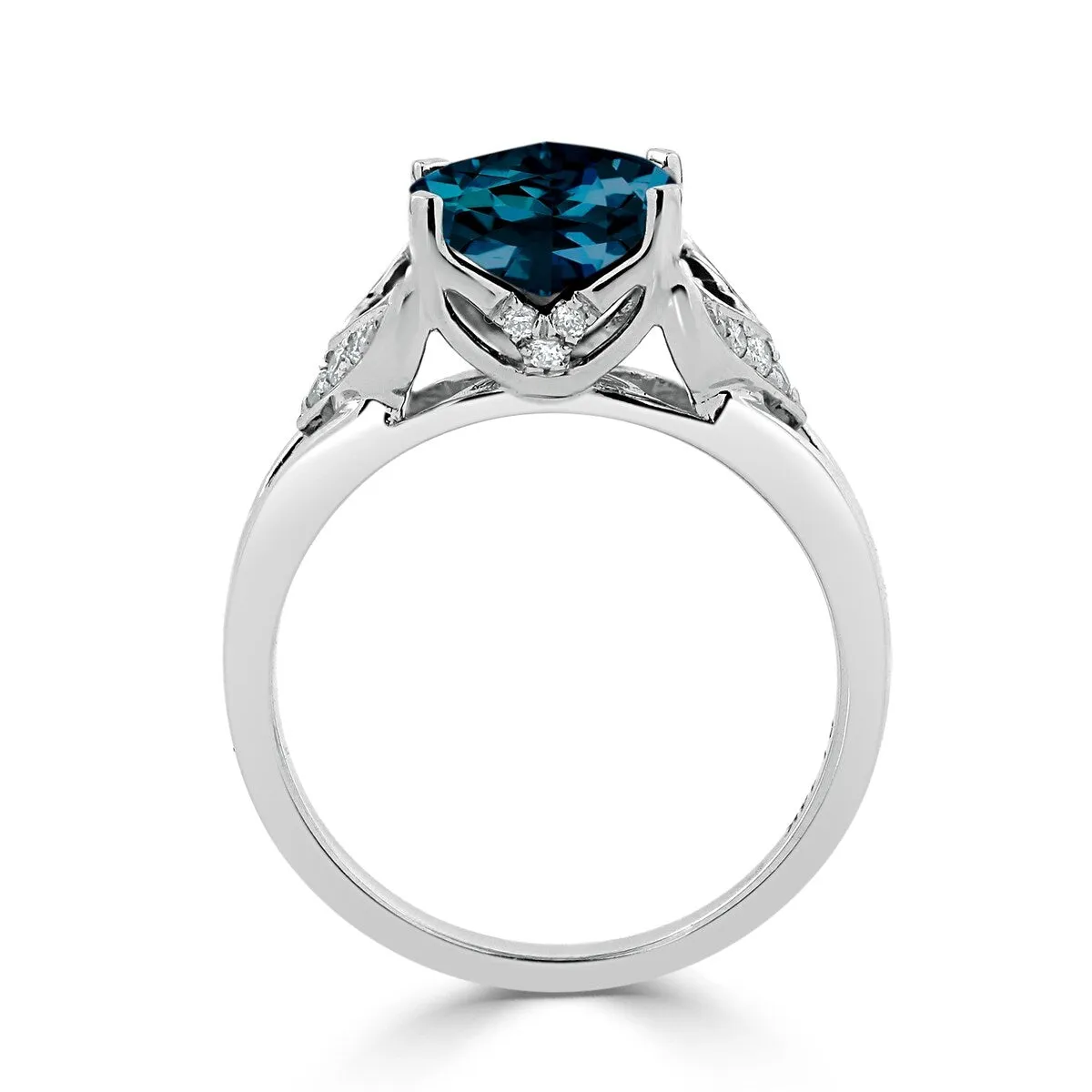Auriya Modern 2 3/8ct Cushion-cut London Blue Topaz and Diamond Engagement Ring 1/6ctw 14k Gold sold by Zulily product image thumbnail 5