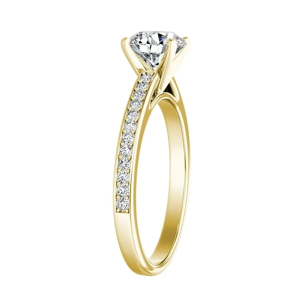 Auriya 14k Gold 2 1/2ct Round Moissanite and Diamond Engagement Ring 1/6ctw sold by Zulily product image thumbnail 3