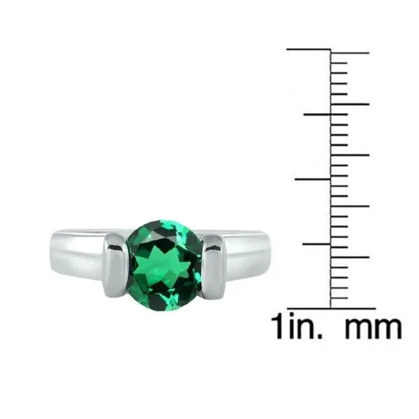 Sterling Silver With Green Emerald Solitaire Ring sold by Zulily product image thumbnail 3
