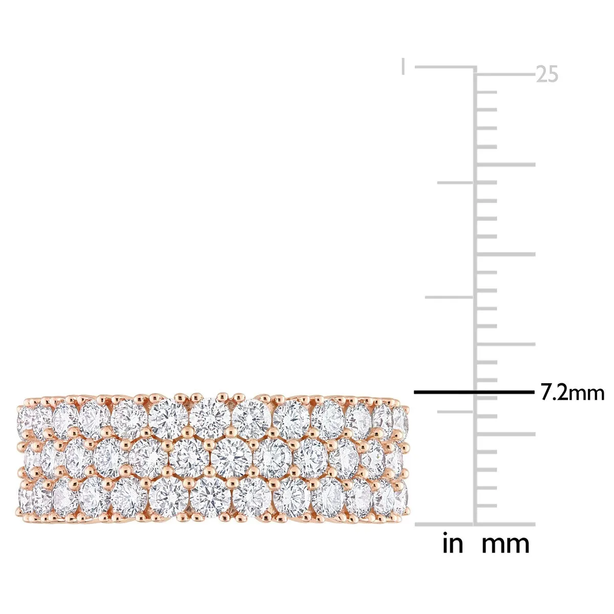 Miadora 1-3/4ct TDW Diamond Triple Row Semi-Eternity Ring in 14k Rose Gold sold by Zulily product image thumbnail 4