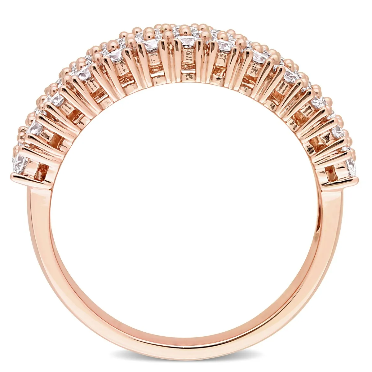 Miadora 1-3/4ct TDW Diamond Triple Row Semi-Eternity Ring in 14k Rose Gold sold by Zulily product image thumbnail 3