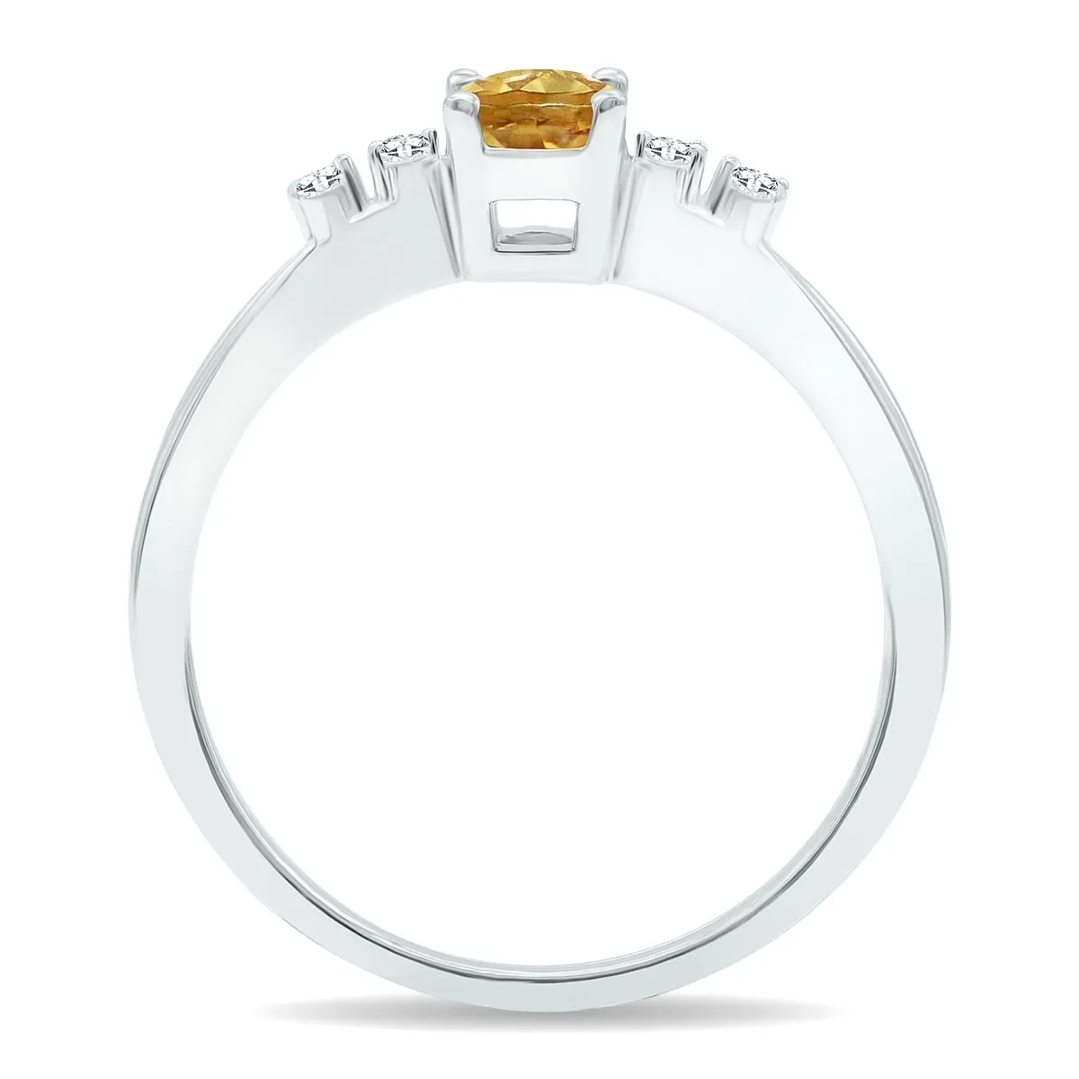 Women's Citrine and Diamond Sparkle Ring in 10K White Gold sold by Zulily product image thumbnail 2
