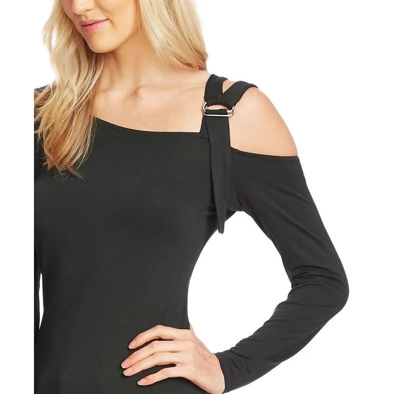 Vince Camuto Women's Cold-Shoulder Asymmetrical Top Black Size Small sold by Zulily product image thumbnail 2