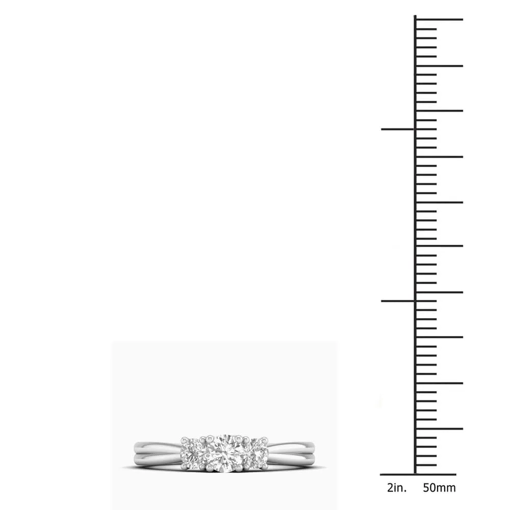 De Couer 10k Gold 1/2ct TDW Diamond Three Stone Anniversary Ring - Pink sold by Zulily product image thumbnail 4