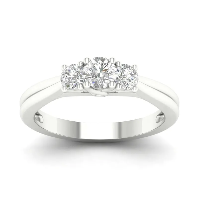 De Couer 10k Gold 1/2ct TDW Diamond Three Stone Anniversary Ring - Pink sold by Zulily