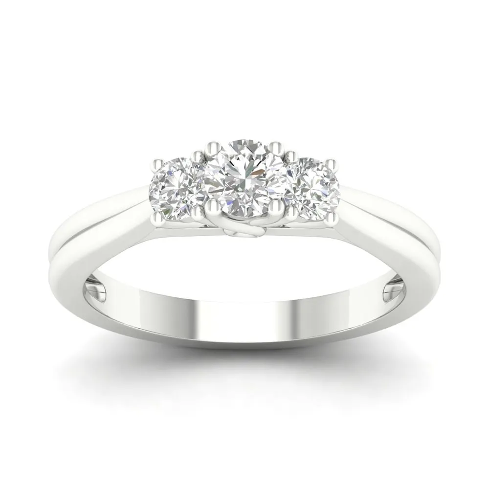 De Couer 10k Gold 1/2ct TDW Diamond Three Stone Anniversary Ring - Pink sold by Zulily