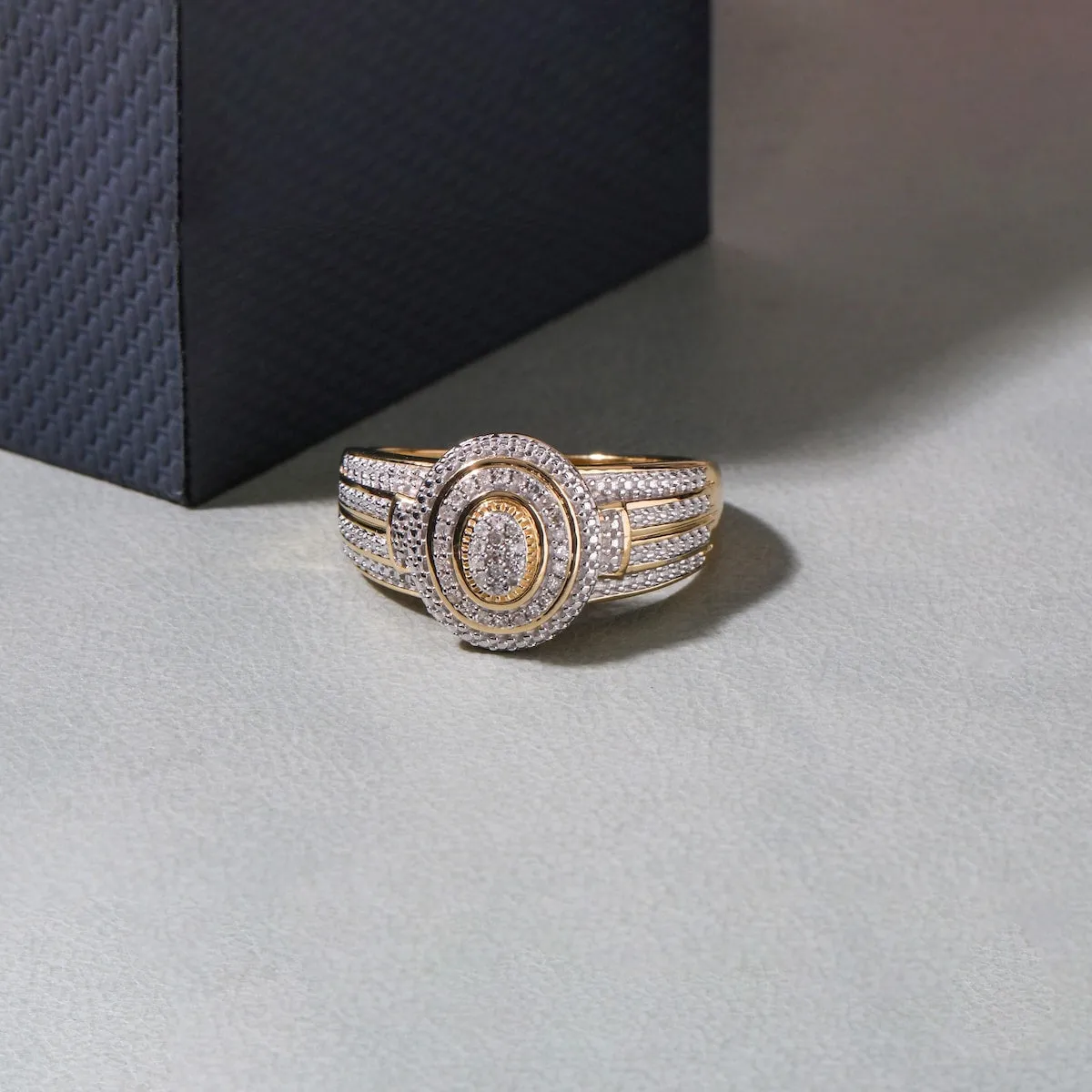 De Couer 1/10ct TDW Diamond Oval Shape Halo Engagement Ring - Yellow sold by Zulily