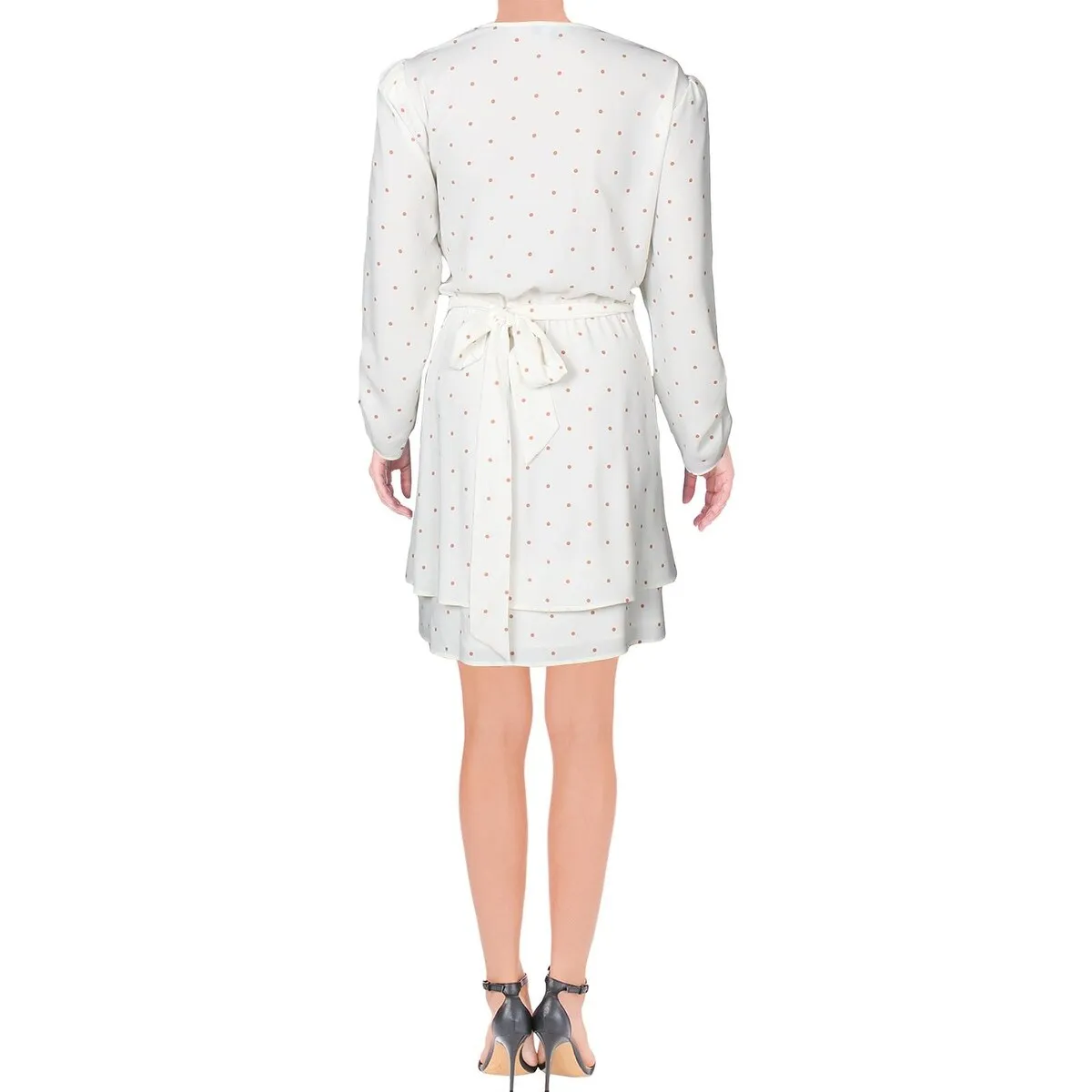 1.STATE Women's Moonlit Tie Waist Polka Dot Mini Dress White sold by Zulily product image thumbnail 5