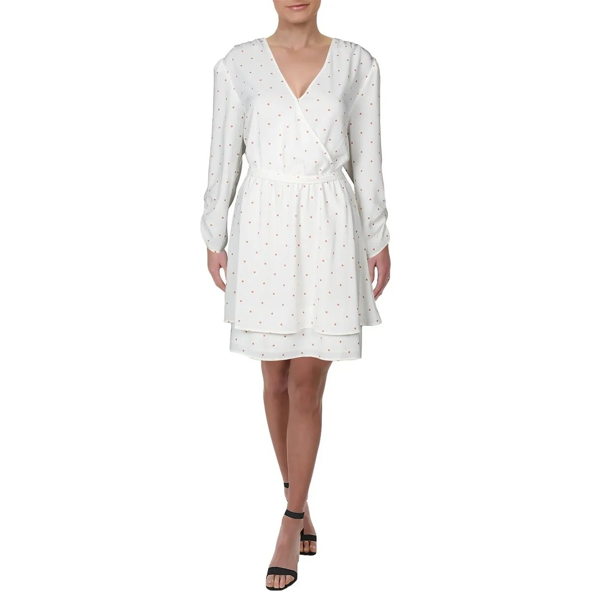 1.STATE Women's Moonlit Tie Waist Polka Dot Mini Dress White sold by Zulily product image thumbnail 4