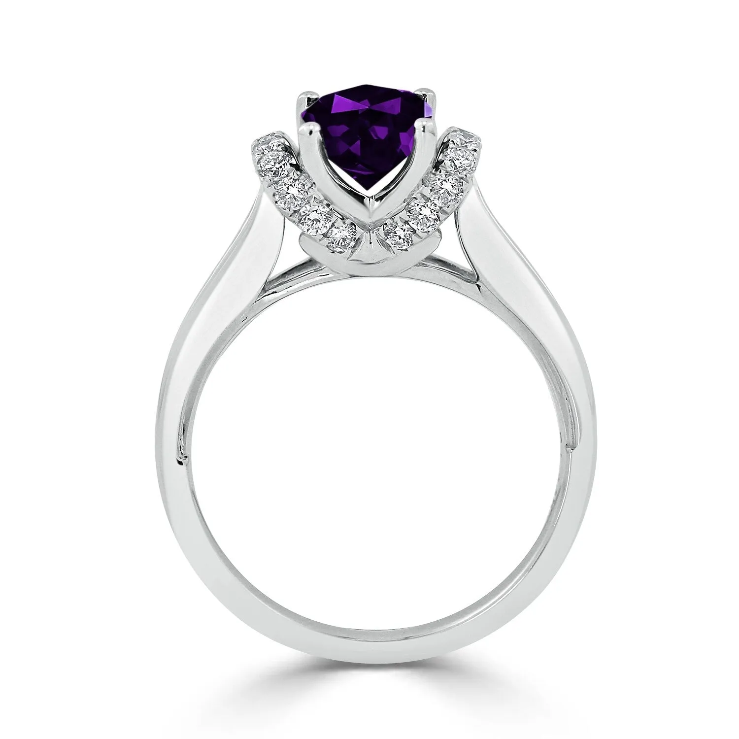 Auriya 1ct Modern Cushion-cut Purple Amethyst and Diamond Engagement Ring 1/4ctw 14k Gold sold by Zulily product image thumbnail 5