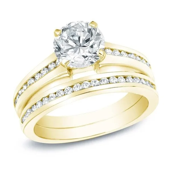 Auriya 14k Gold 1 1/2ctw Classic Diamond Engagement Ring Set Certified sold by Zulily product image thumbnail 2