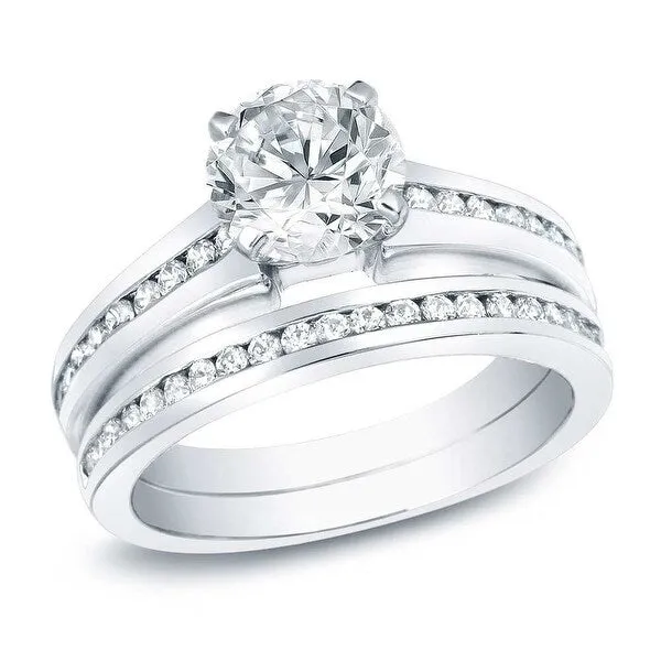 Auriya 14k Gold 1 1/2ctw Classic Diamond Engagement Ring Set Certified sold by Zulily