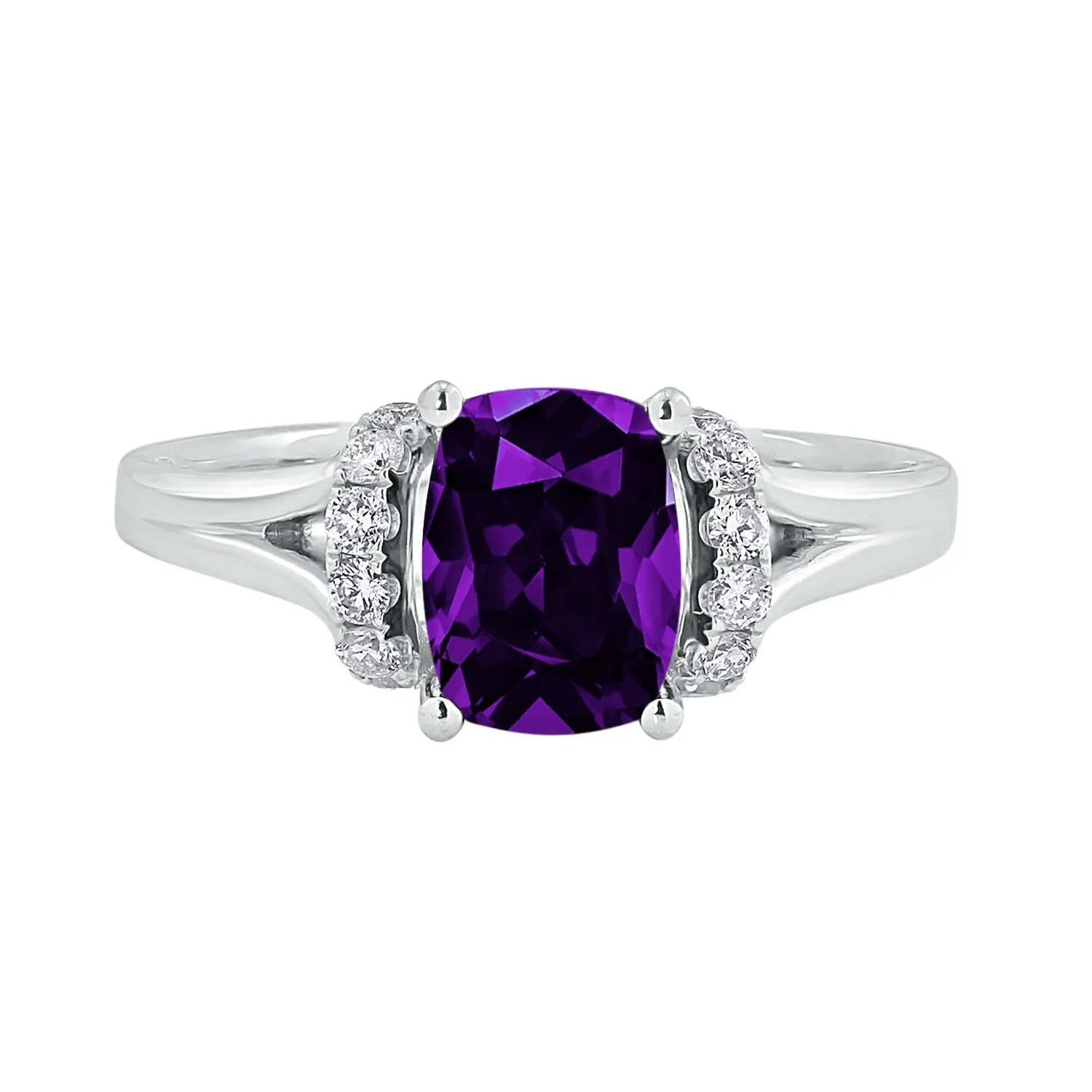 Auriya 1ct Modern Cushion-cut Purple Amethyst and Diamond Engagement Ring 1/4ctw 14k Gold sold by Zulily product image thumbnail 2