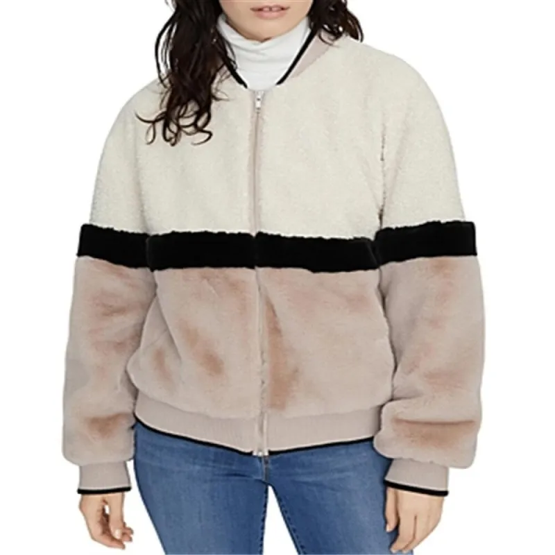 Sanctuary Women's Blockparty Faux Bomber Jacket Brown Size M sold by Zulily
