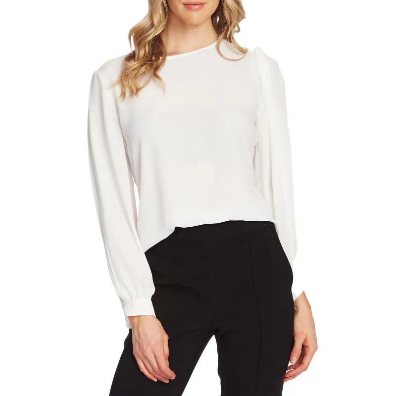 Vince Camuto Women's Pleated Sleeve Blouse White Size Large sold by Zulily