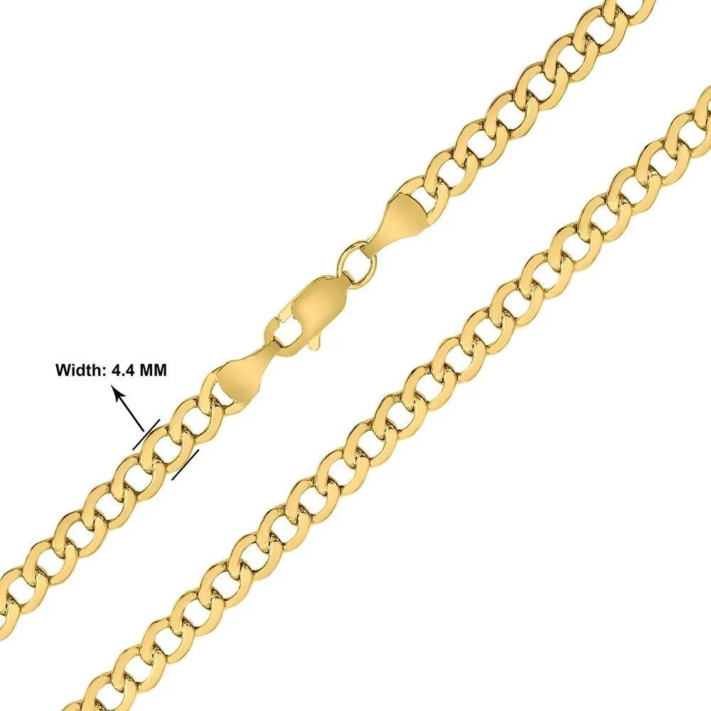 14K Yellow Gold 4.4mm Oval Curb Chain with Lobster Clasp - 20 Inch sold by Zulily product image thumbnail 3