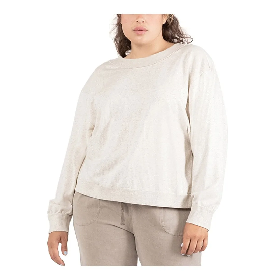 Black Tape Women's Open Back Sweatshirt Cream Size 2X - 0X sold by Zulily product image thumbnail 2