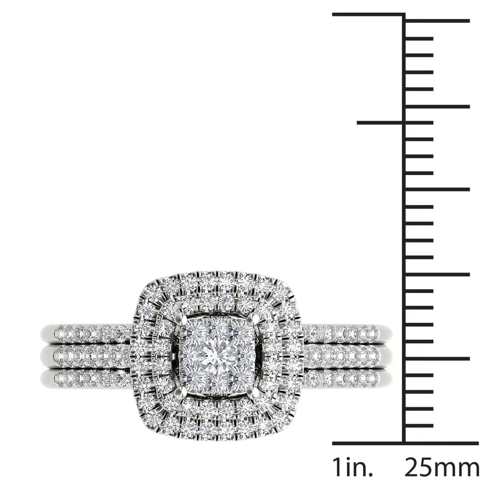 De Couer 1 1/2ct TDW Cluster Halo Bridal Set sold by Zulily product image thumbnail 4