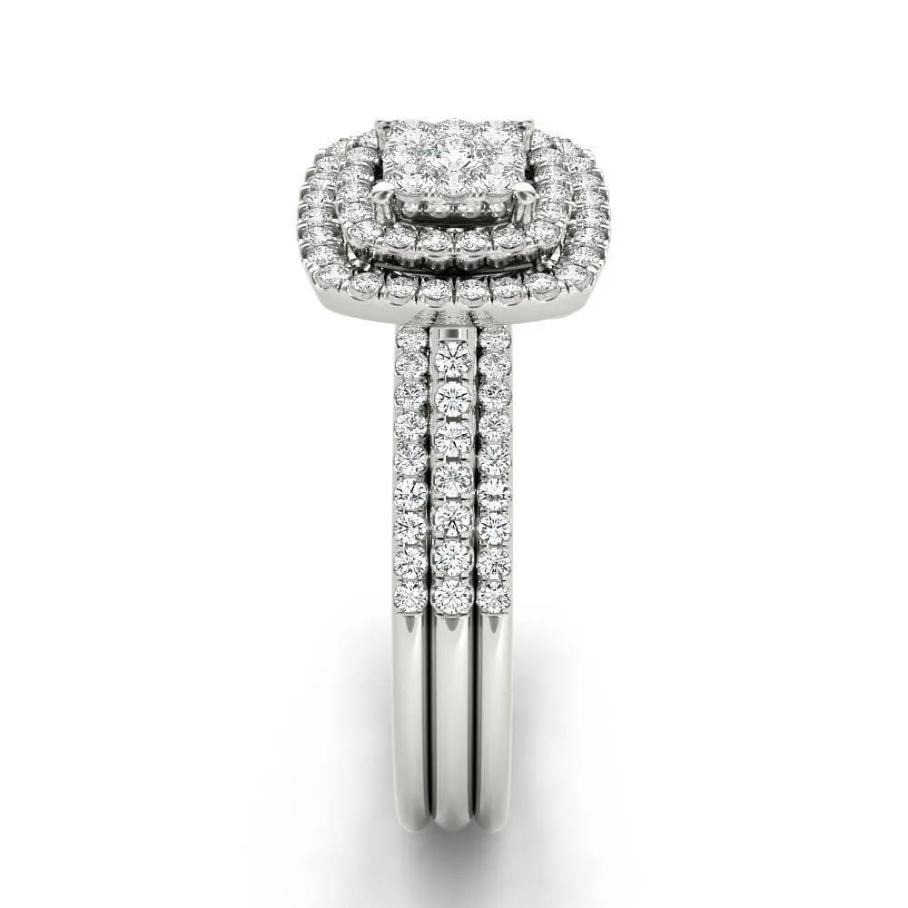 De Couer 1 1/2ct TDW Cluster Halo Bridal Set sold by Zulily product image thumbnail 3