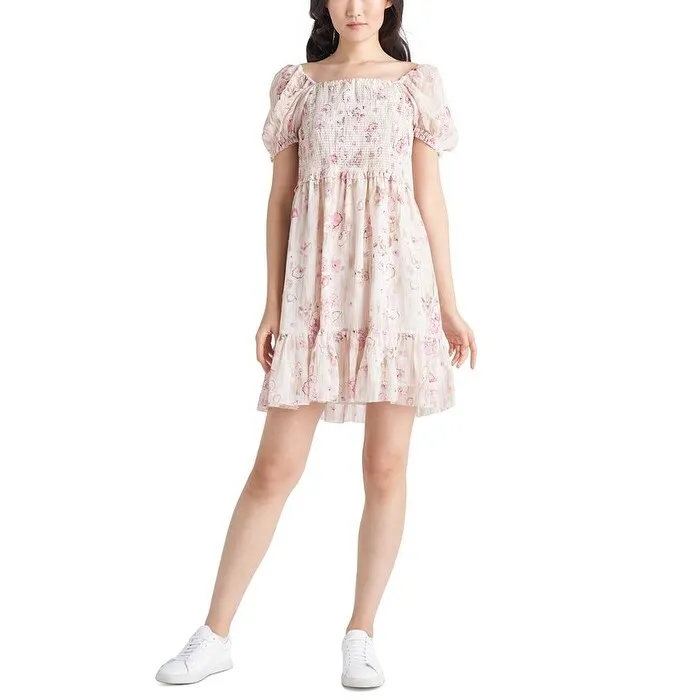 Black Tape Women's Smocked Tiered Dress White Size X-Large sold by Zulily