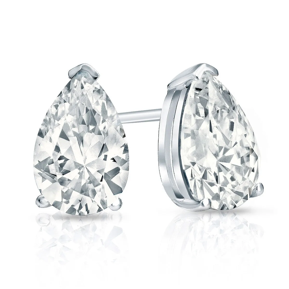 Auriya 14-karat Gold Lab Grown 2.00 carat TDW Pear Diamond Stud Earrings V-End Prong Push-back sold by Zulily