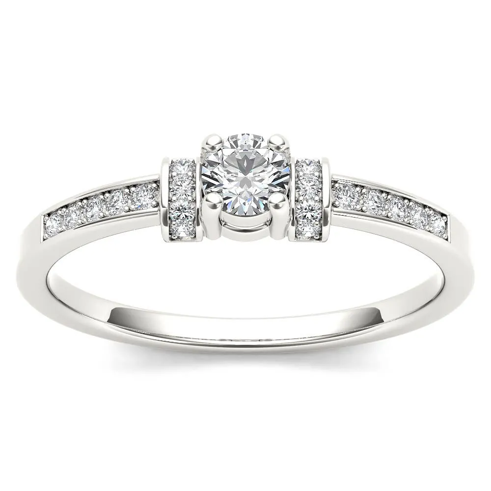 De Couer 10k White Gold 1/4ct TDW Diamond Classic Engagement Ring sold by Zulily