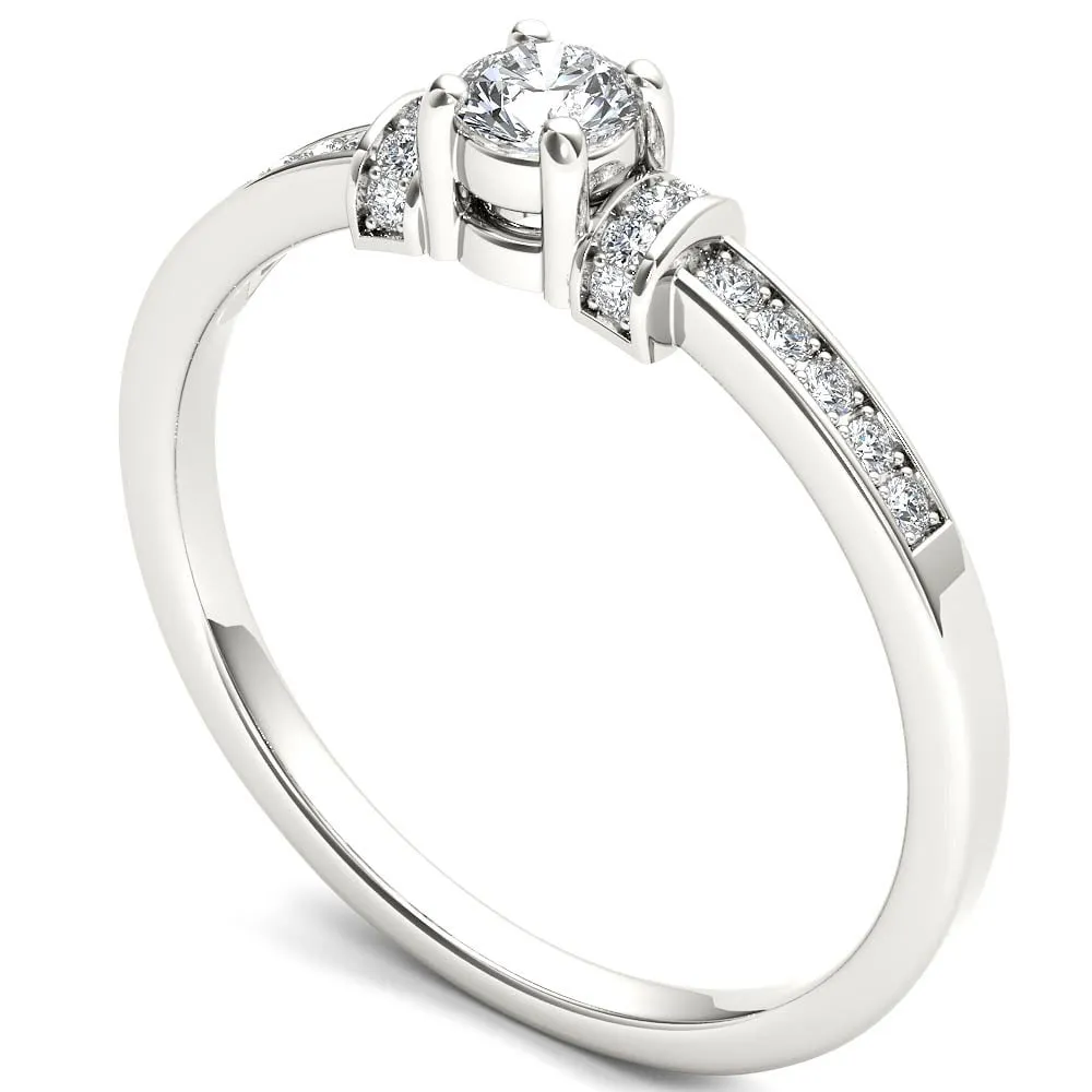 De Couer 10k White Gold 1/4ct TDW Diamond Classic Engagement Ring sold by Zulily product image thumbnail 2