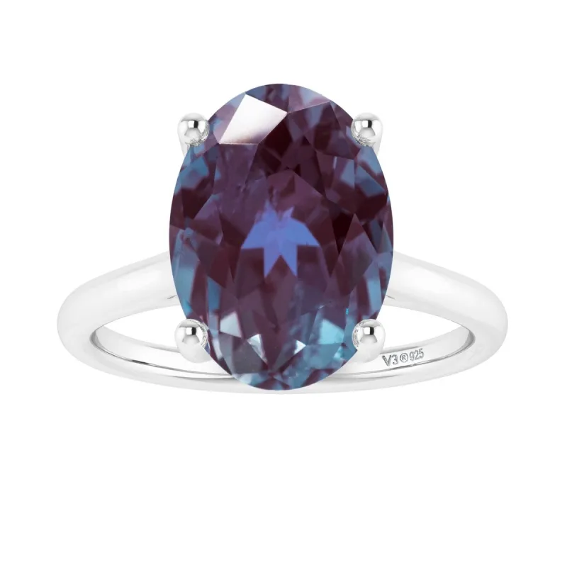 Sterling Silver Color Changing Alexandrite Solitaire Ring sold by Zulily